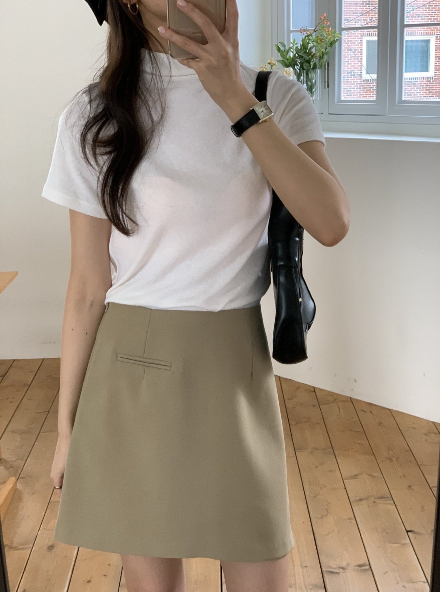 Mock Neck Short Sleeve Knit Top