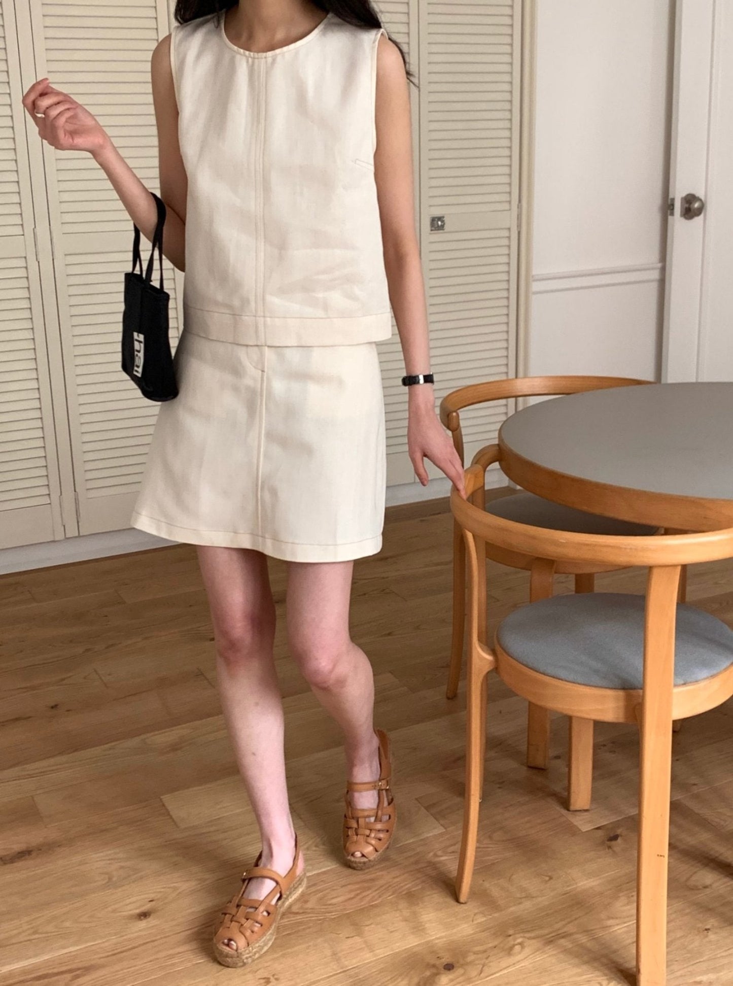 Denim Linen Sleeveless Top