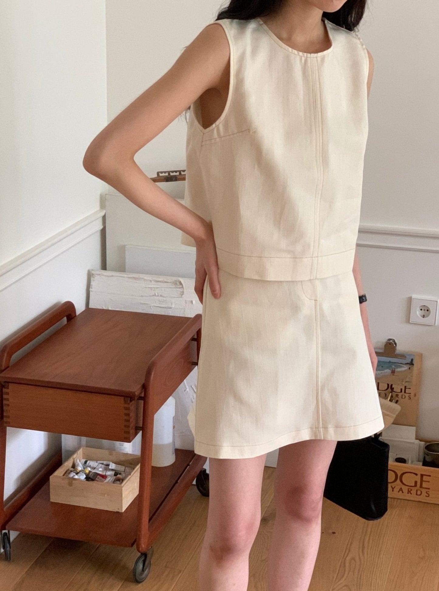 Denim Linen Sleeveless Top