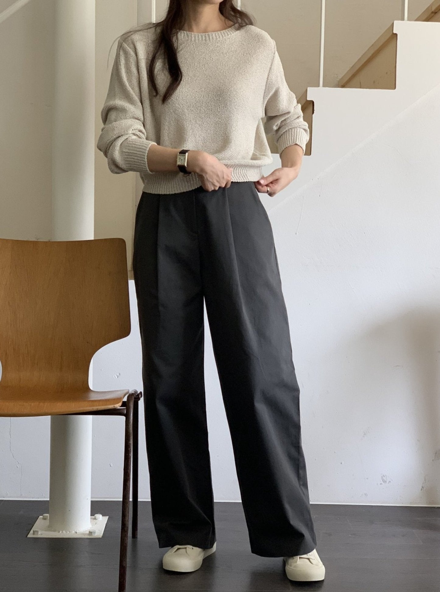 Cotton Pleated Trouser