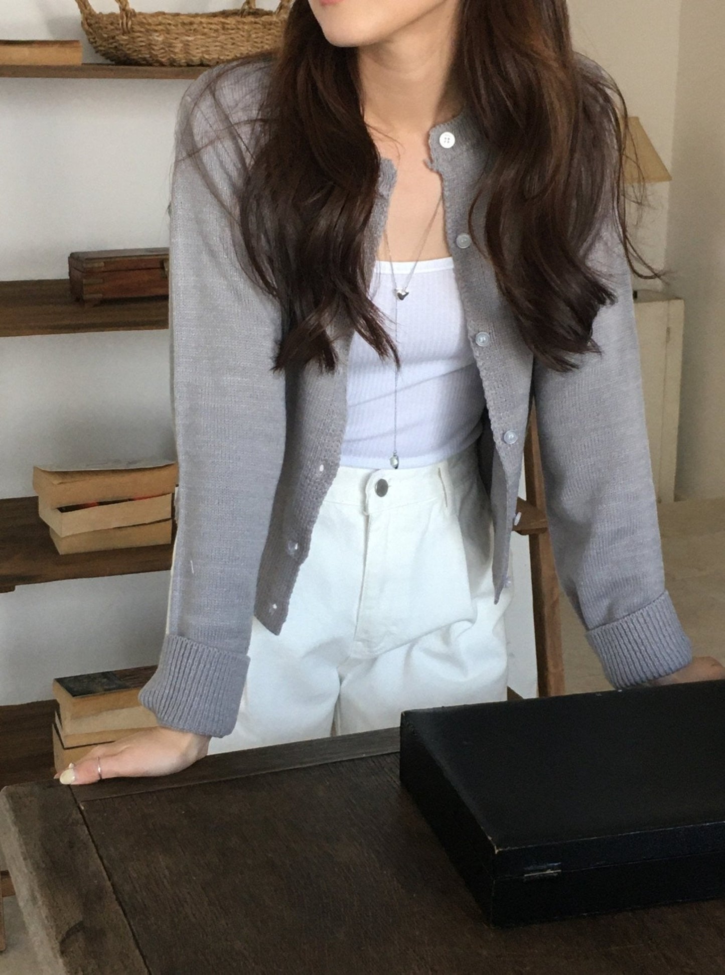 Basic Crew Neck Cardigan