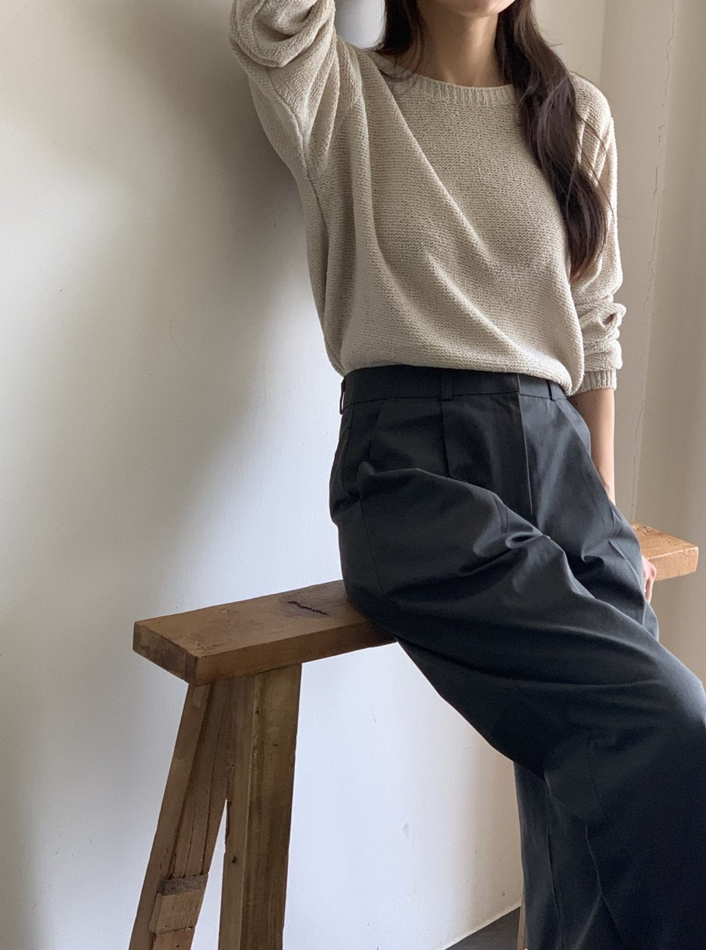Cotton Pleated Trouser