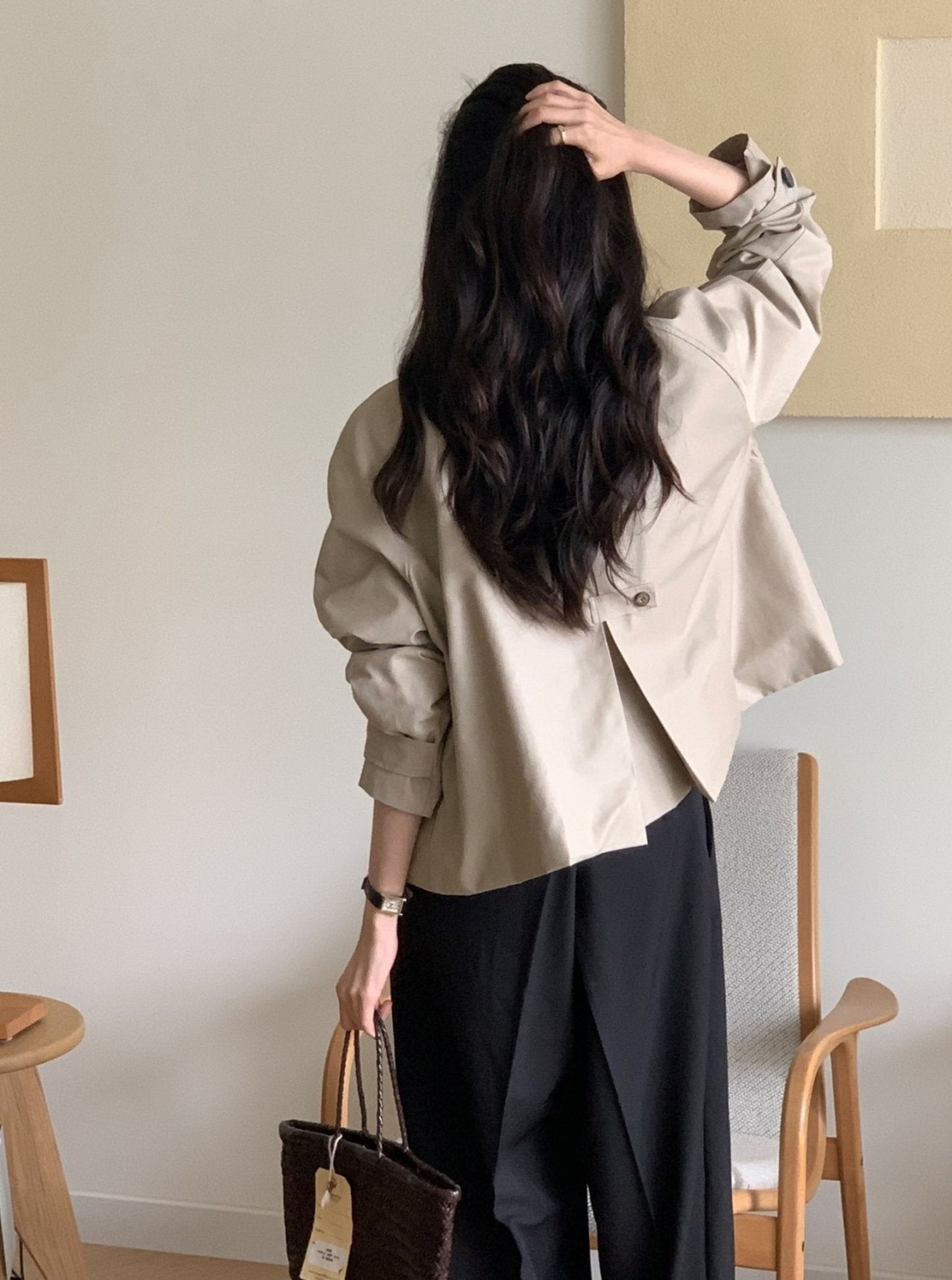 Short Raglan Trench Coat