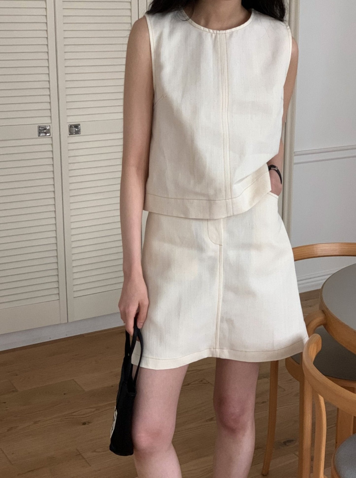 Denim Linen Sleeveless Top