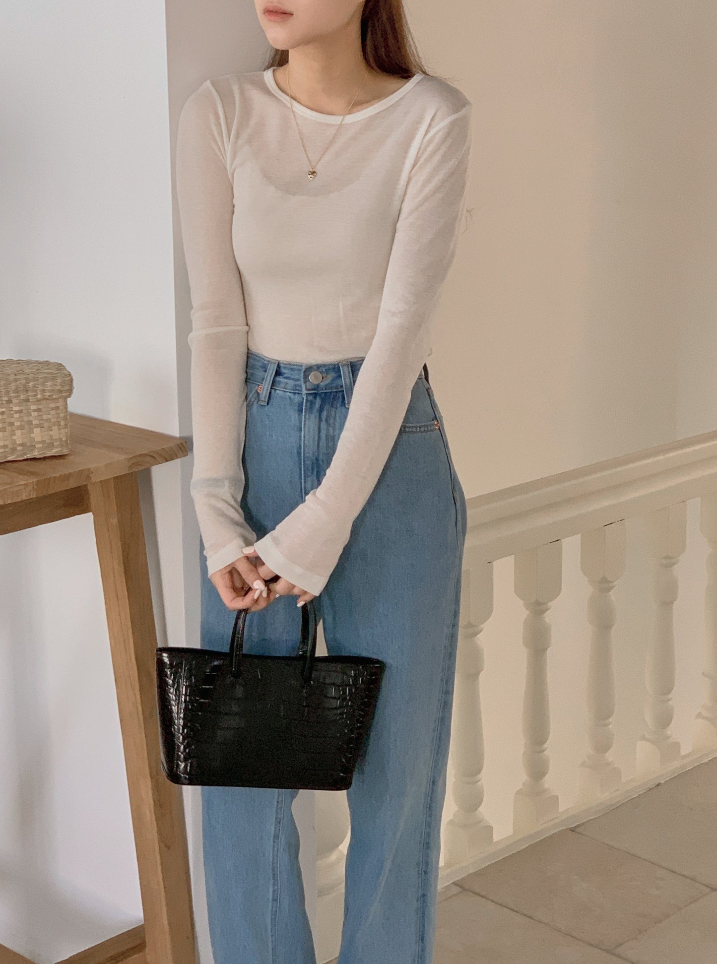 Semi-Transparent Long Sleeve Tee