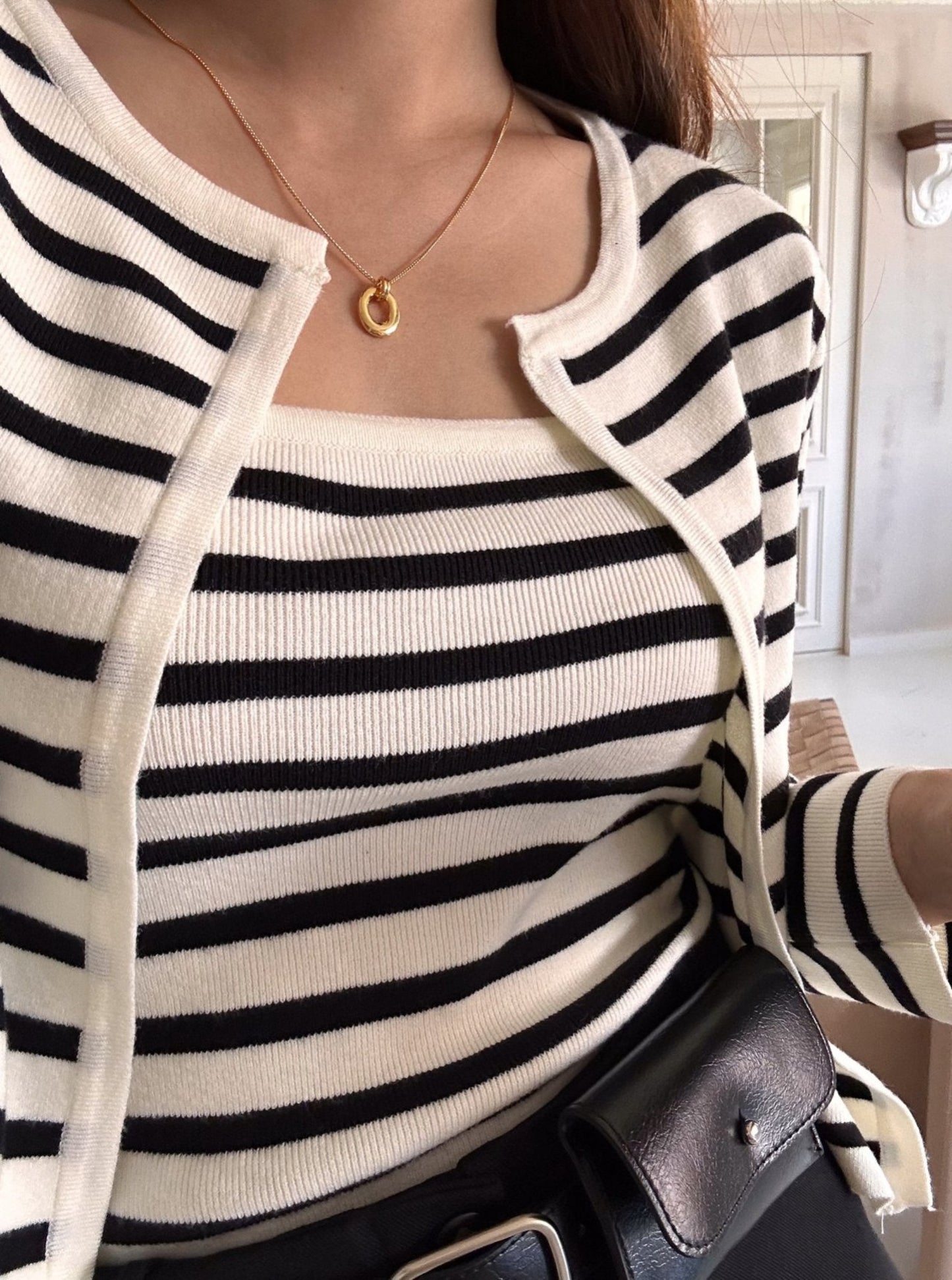Open Cardigan Cami Set