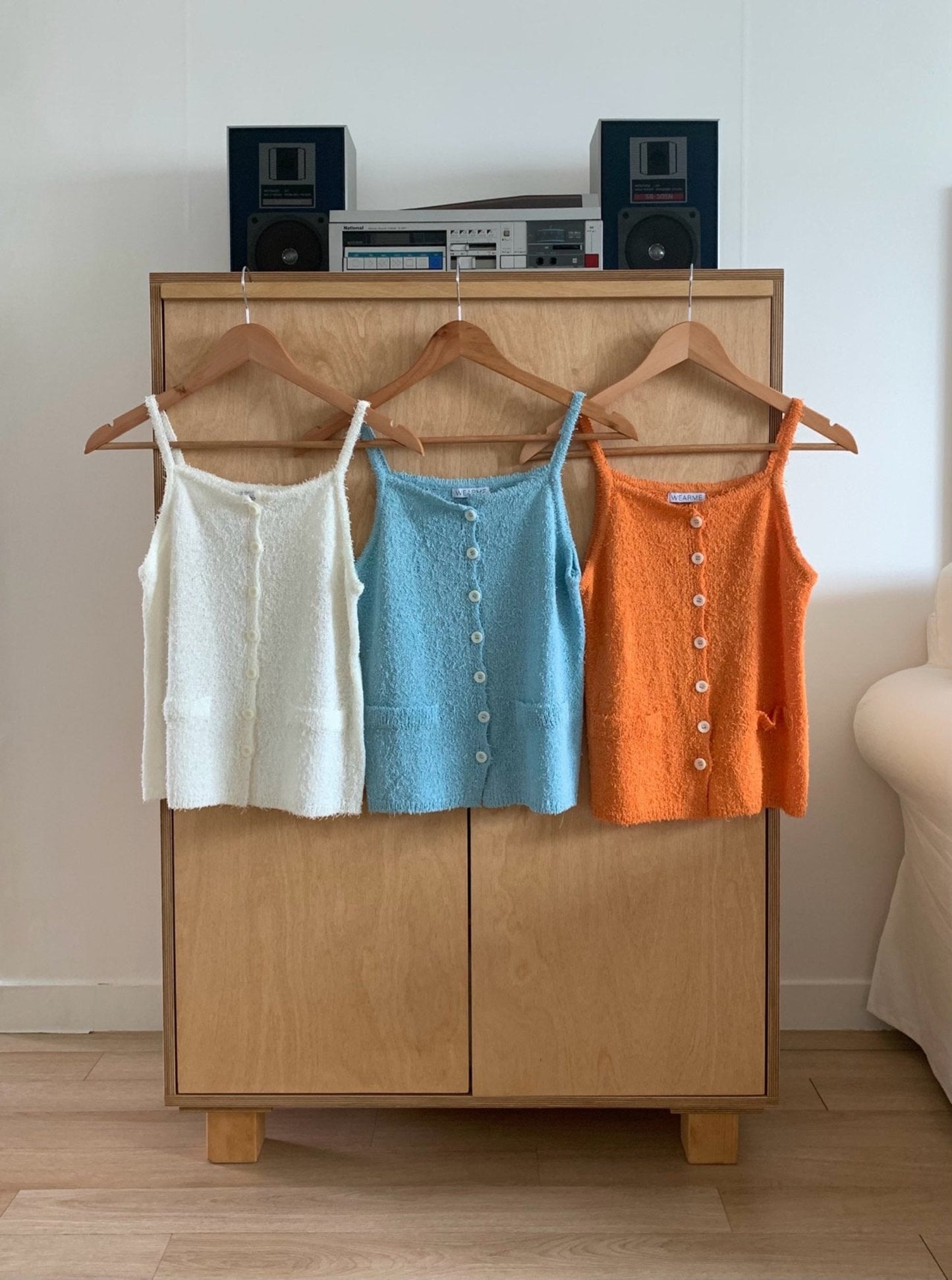 Button Bustier Knit Cami