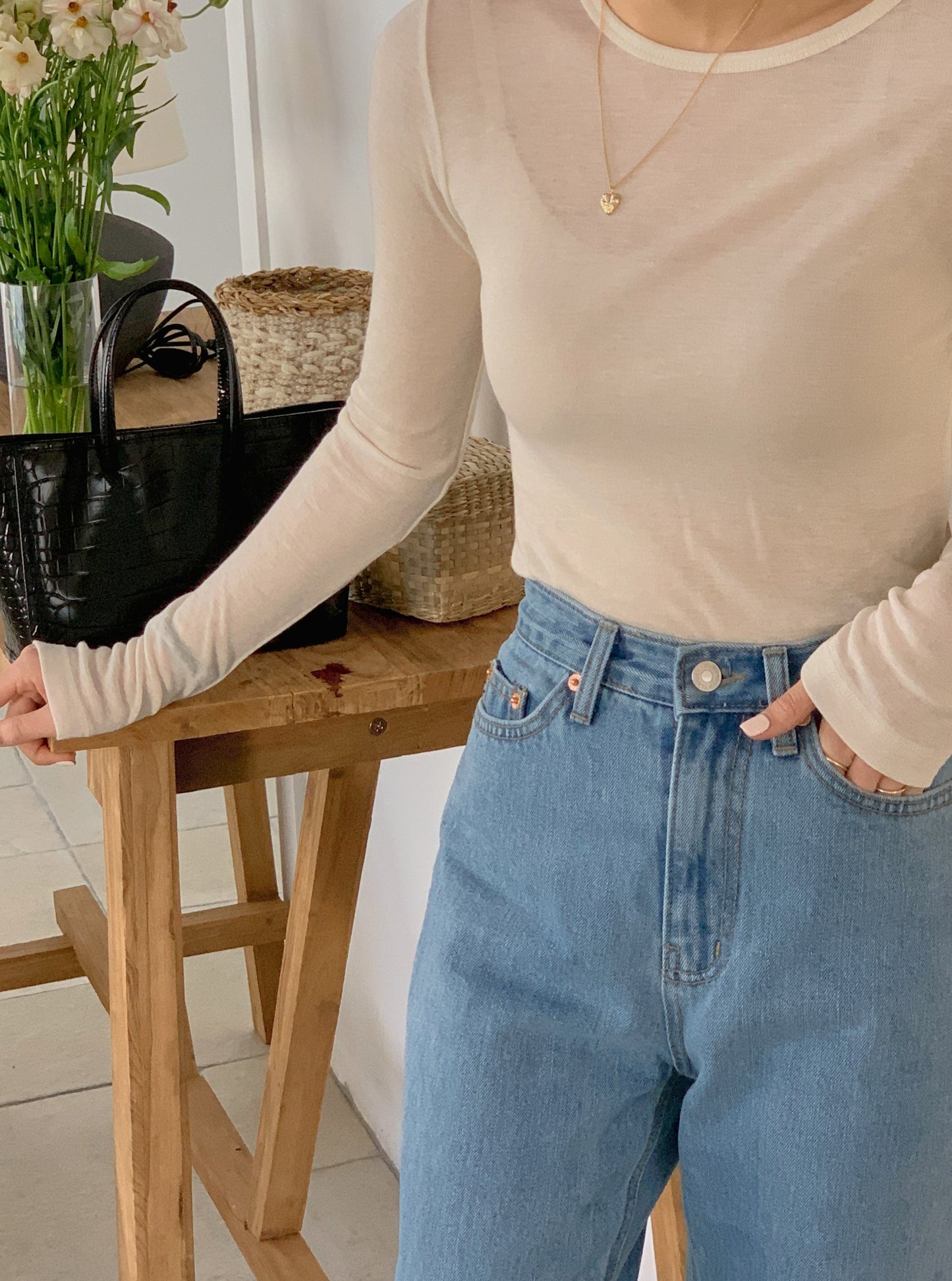 Semi-Transparent Long Sleeve Tee