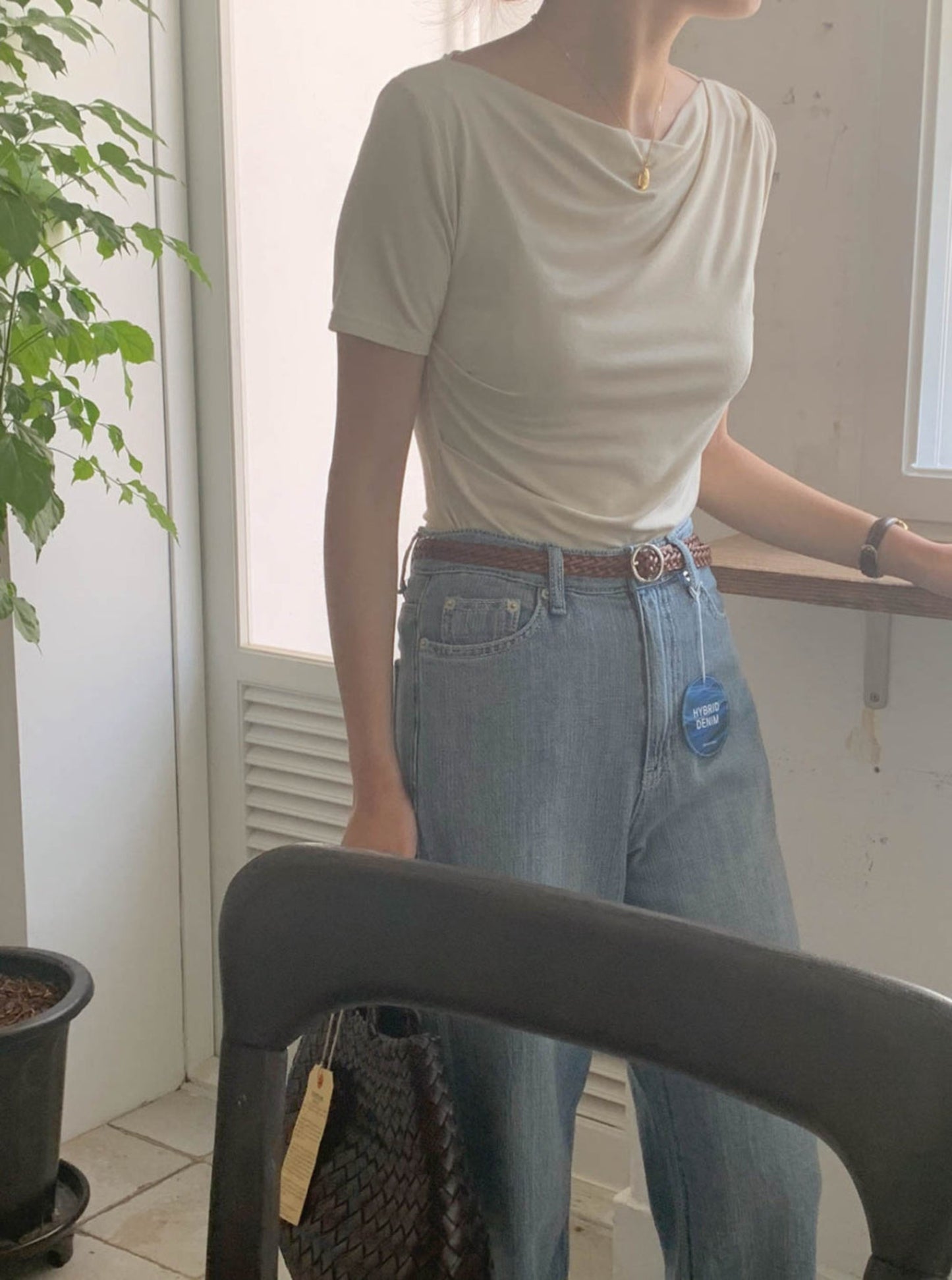 Boat Neck Short Sleeve Tee