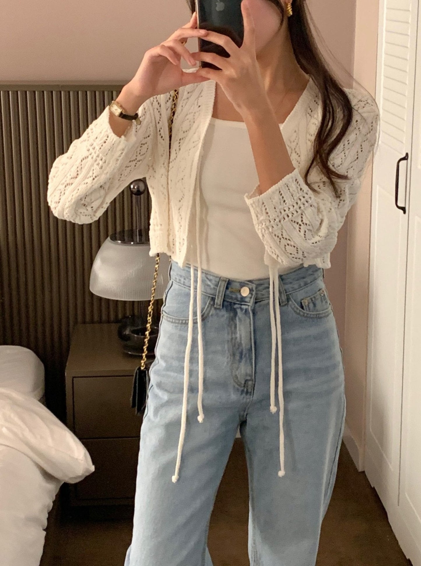 Bolero Eyelet Cardigan