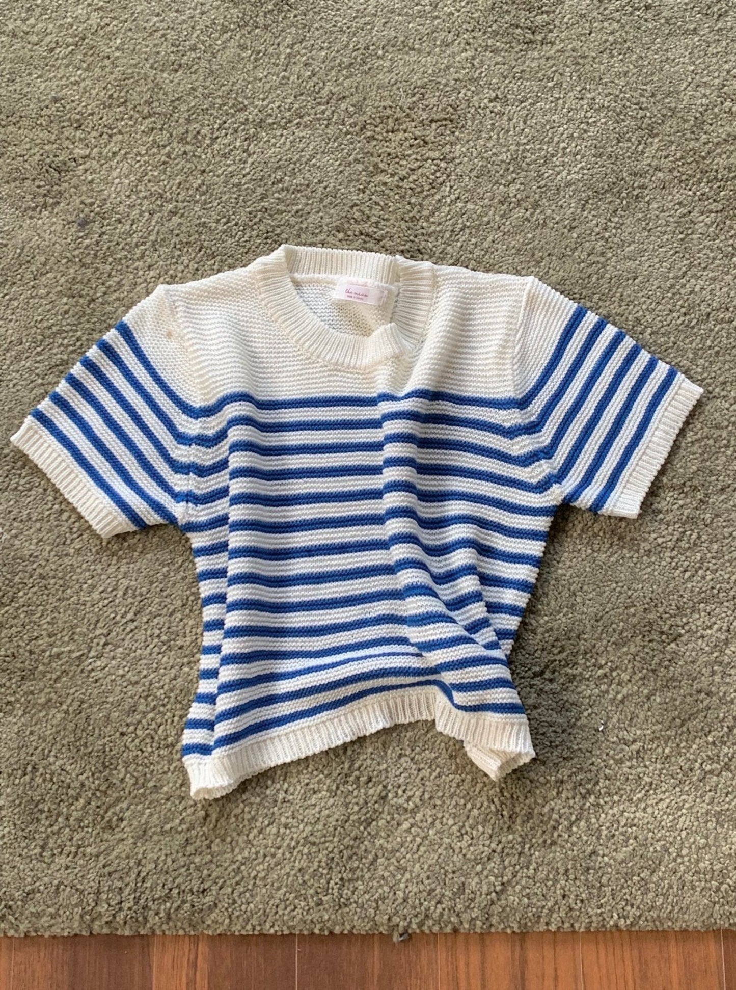 Stripe Short Sleeve Knit Top