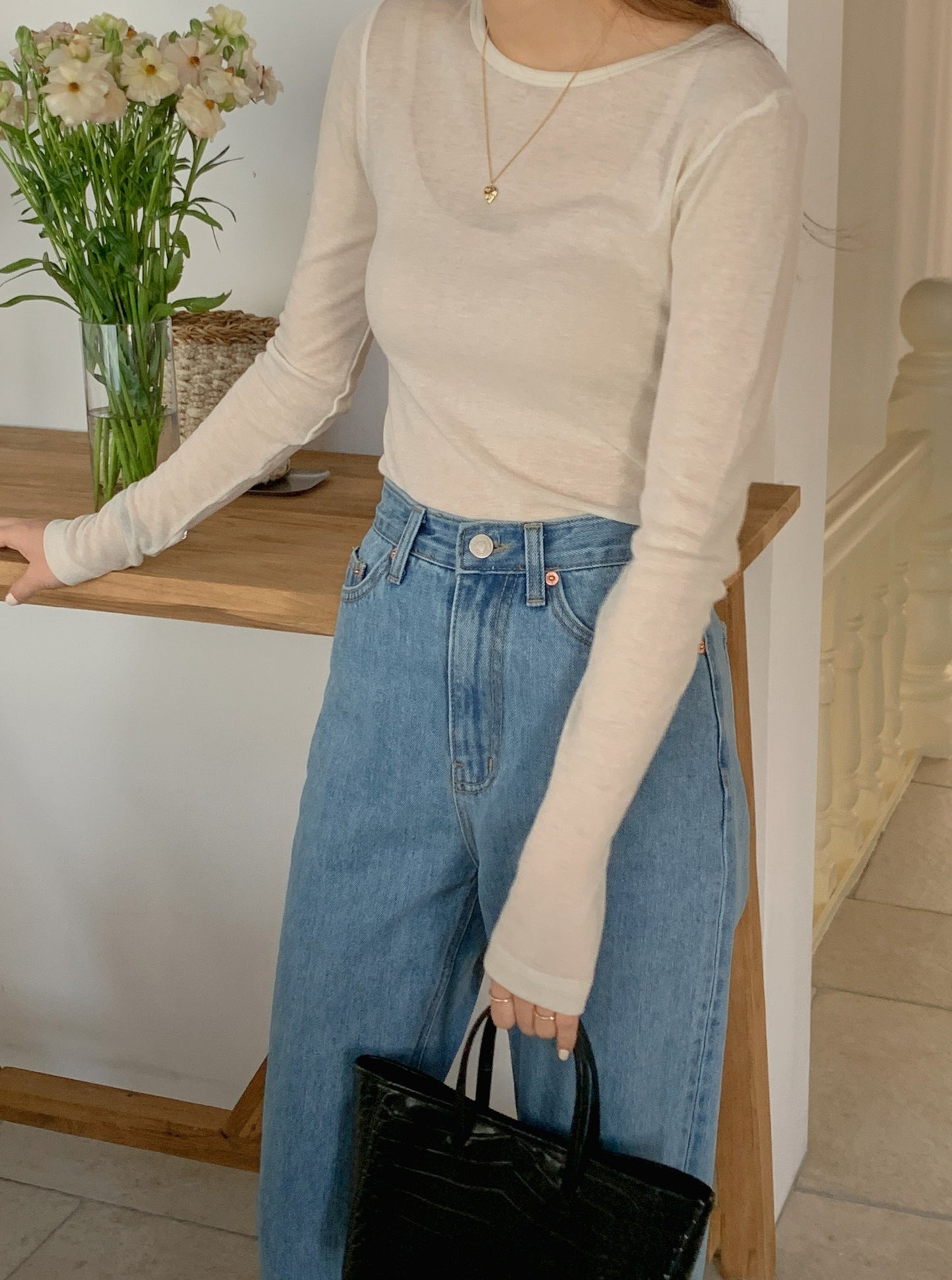 Semi-Transparent Long Sleeve Tee