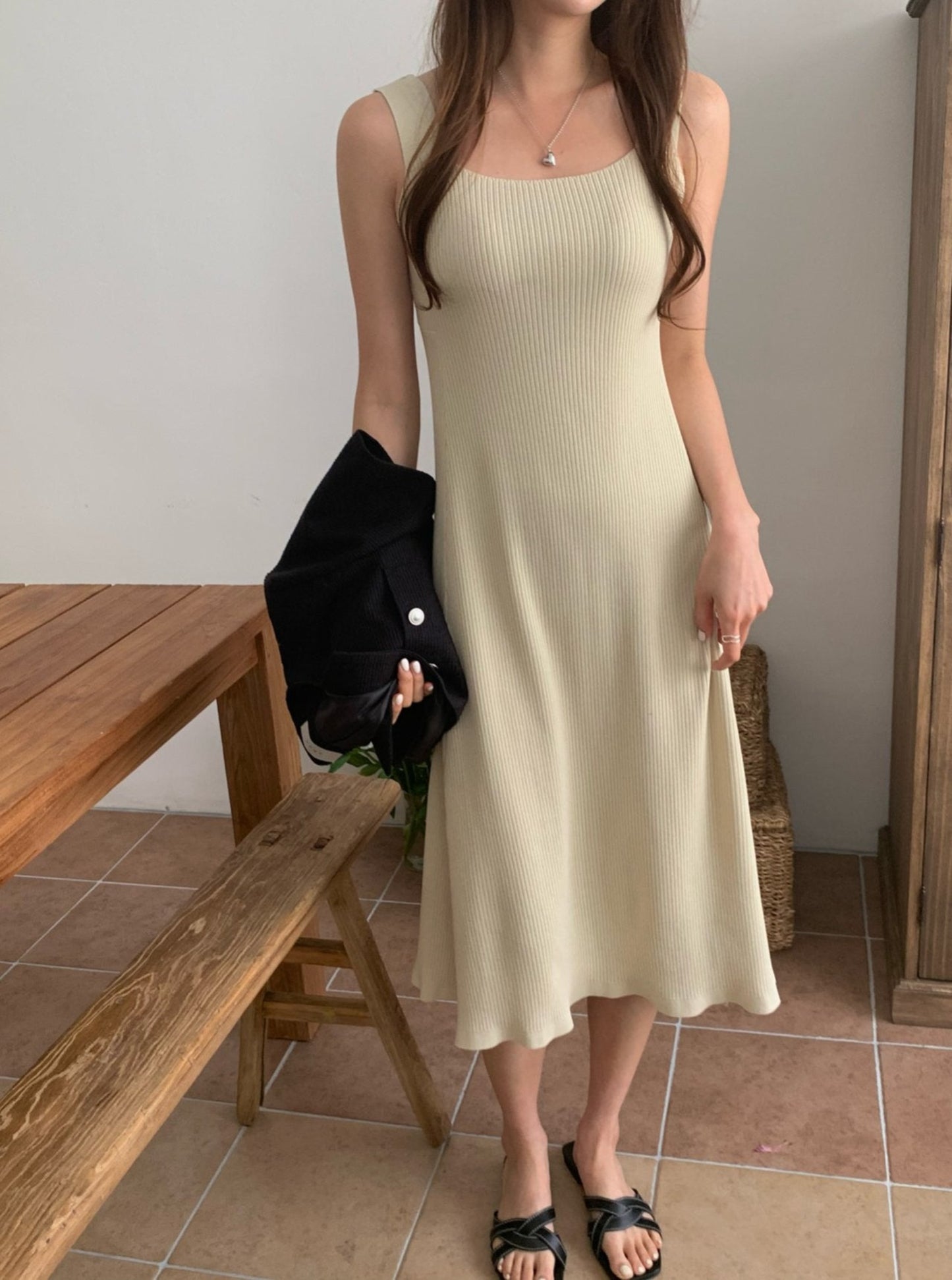 Sleeveless Knit Midi Dress