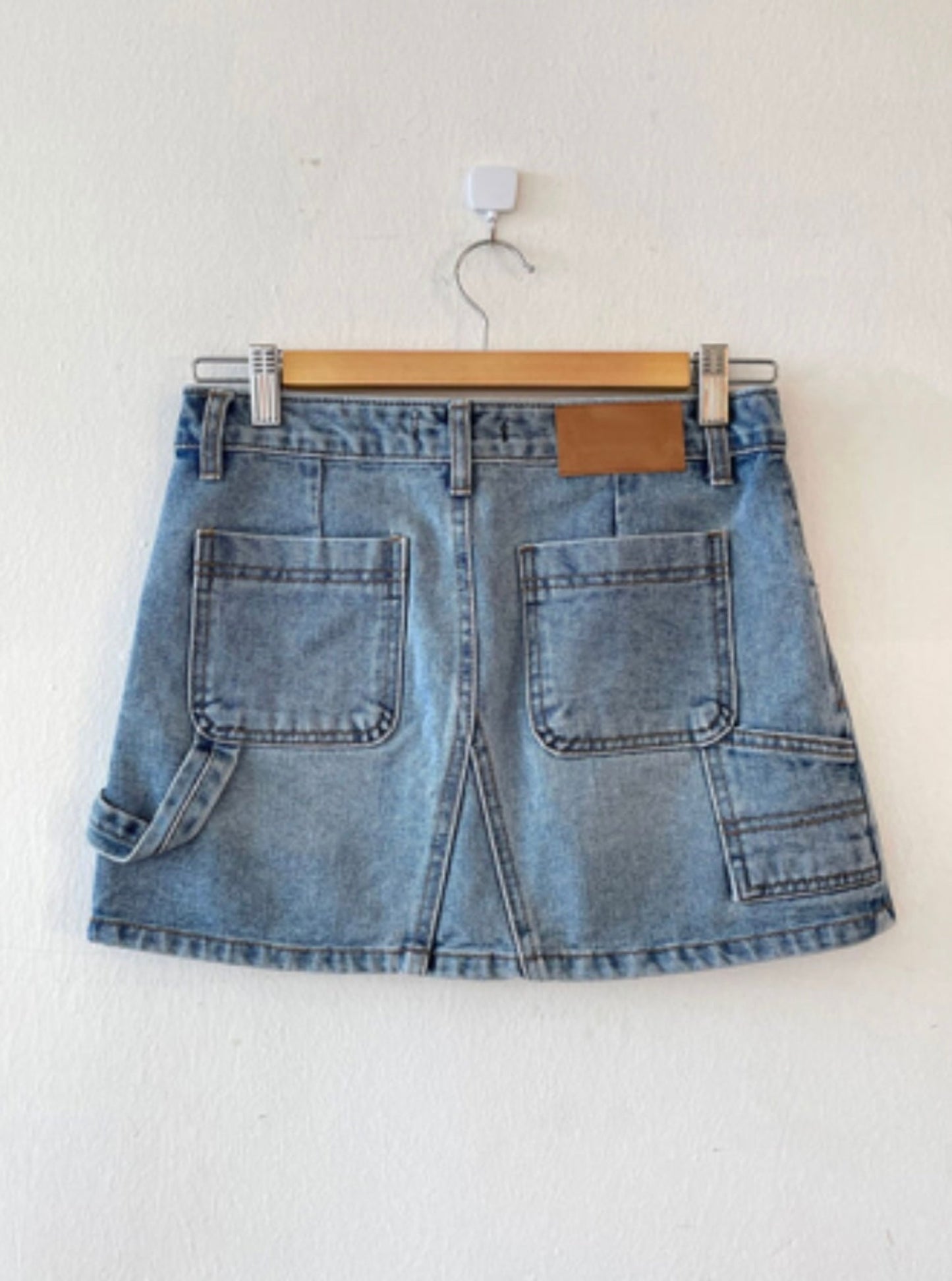 Low Rise Denim Utility Skirt