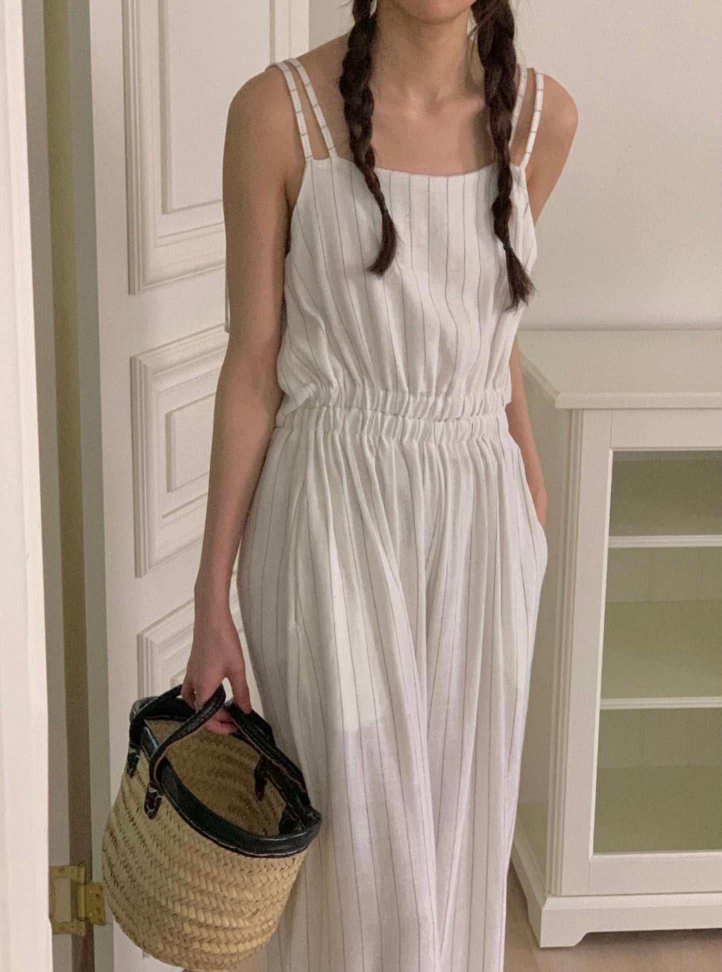 Stripe Back Open Wide Jumpsuit