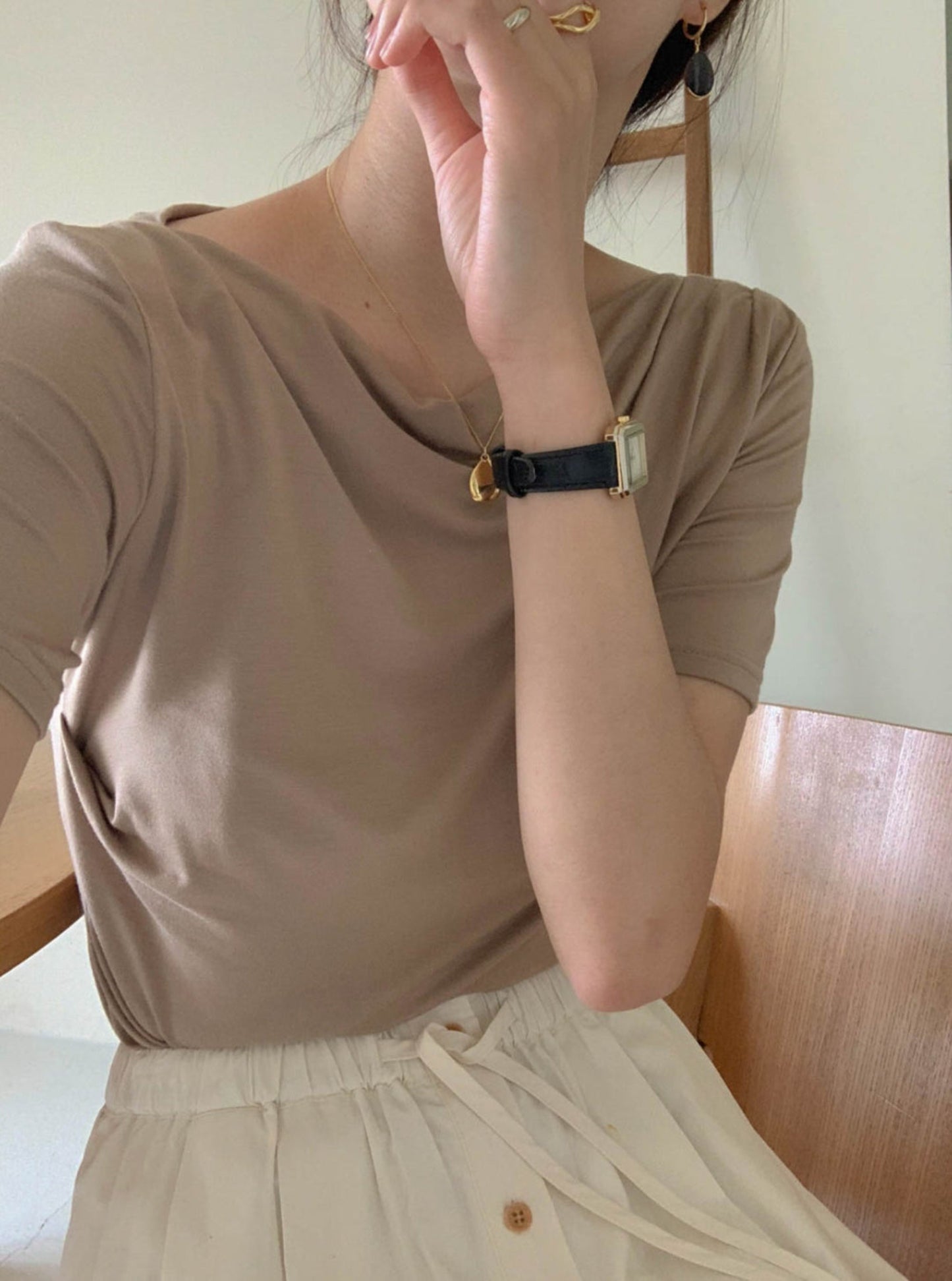 Boat Neck Short Sleeve Tee