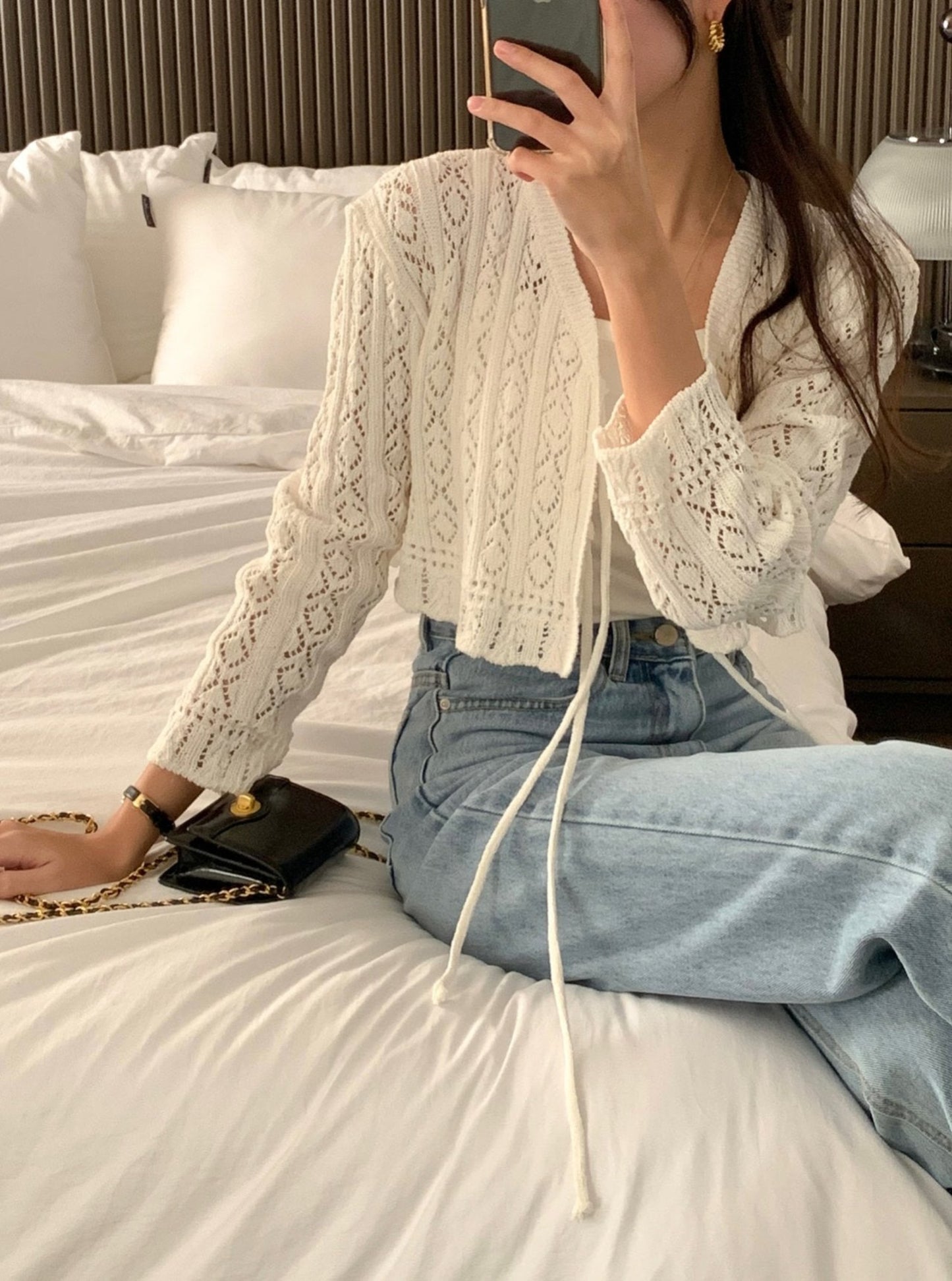 Bolero Eyelet Cardigan