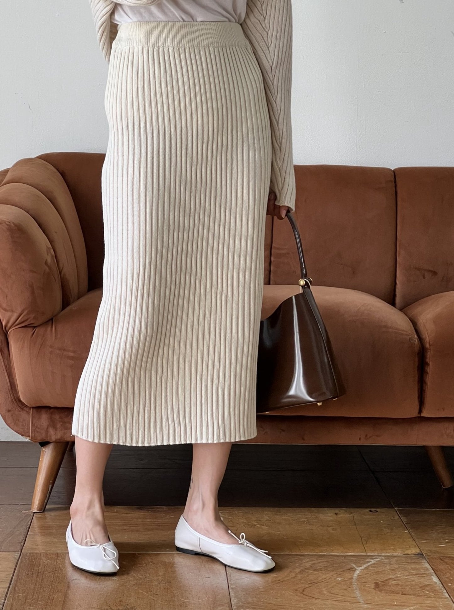 Rib Knit Maxi Skirt