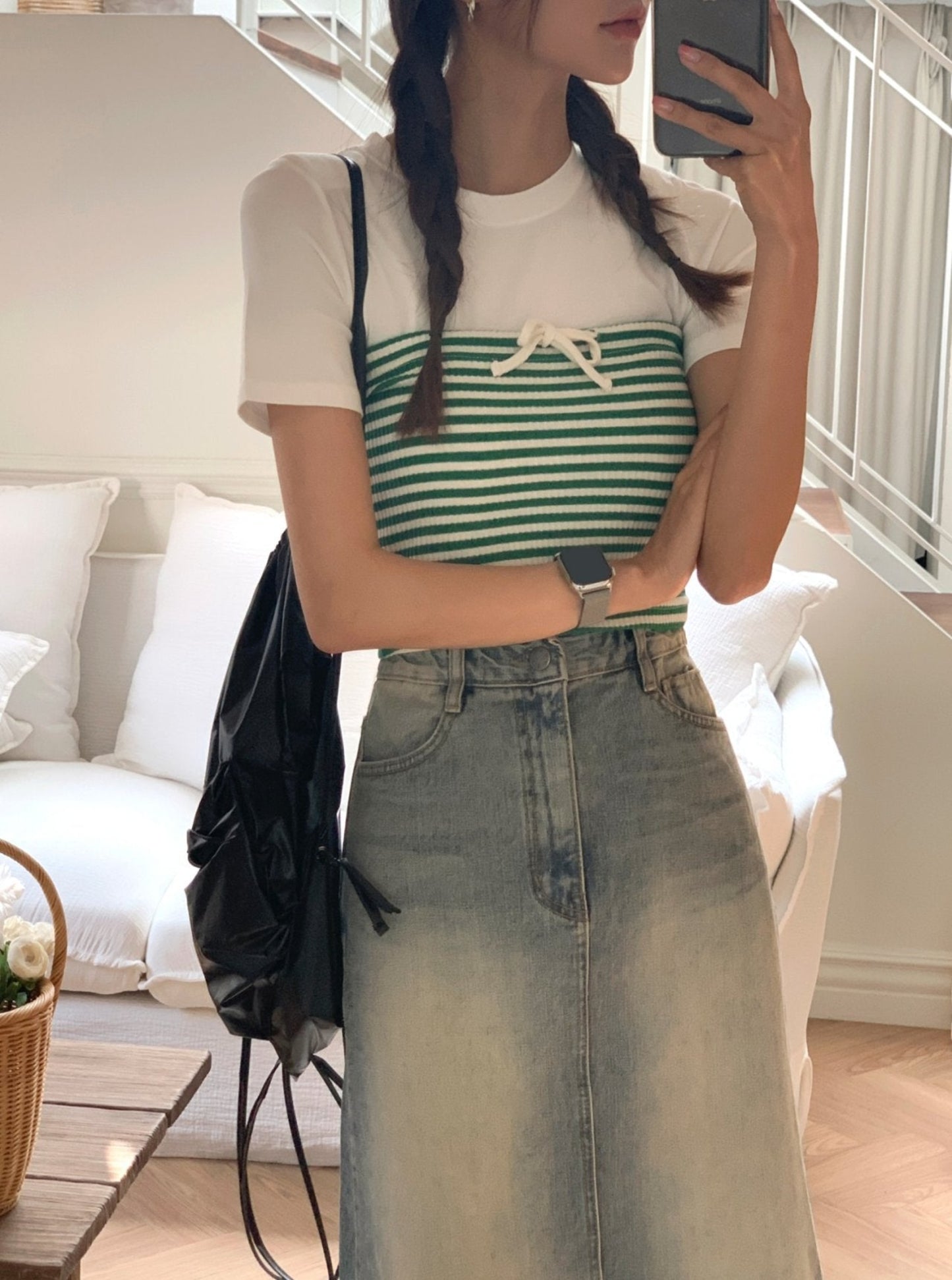 Stripe Rib Tube Top