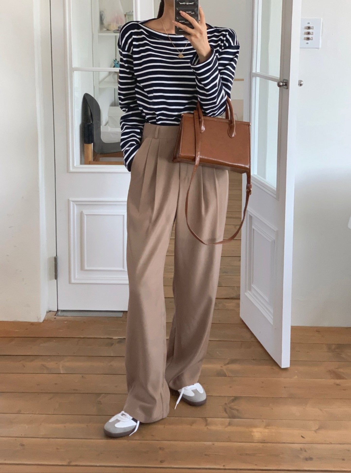 High Waisted Pleated Wide Trouser