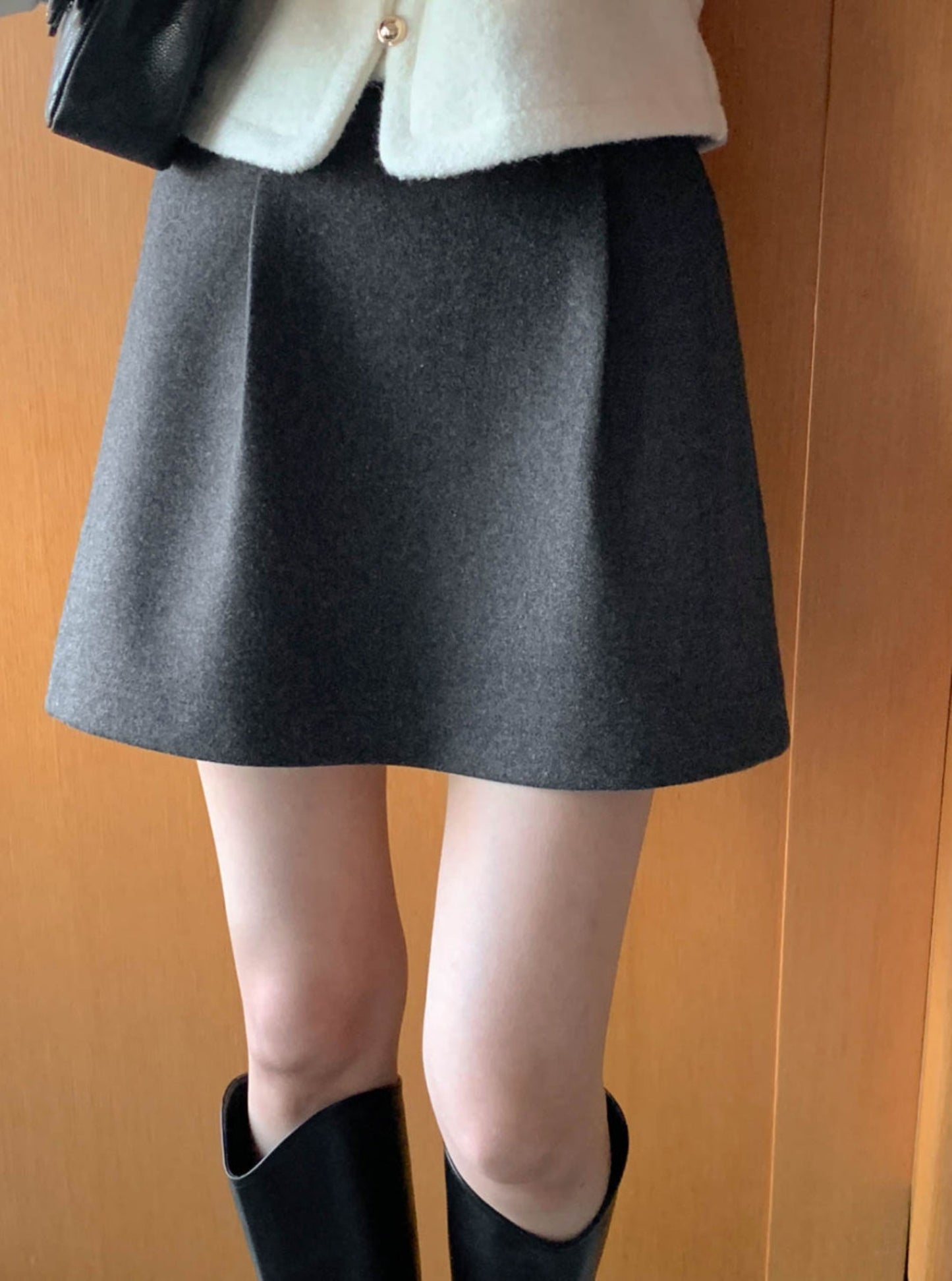 Pleats Skirt With Belt Set