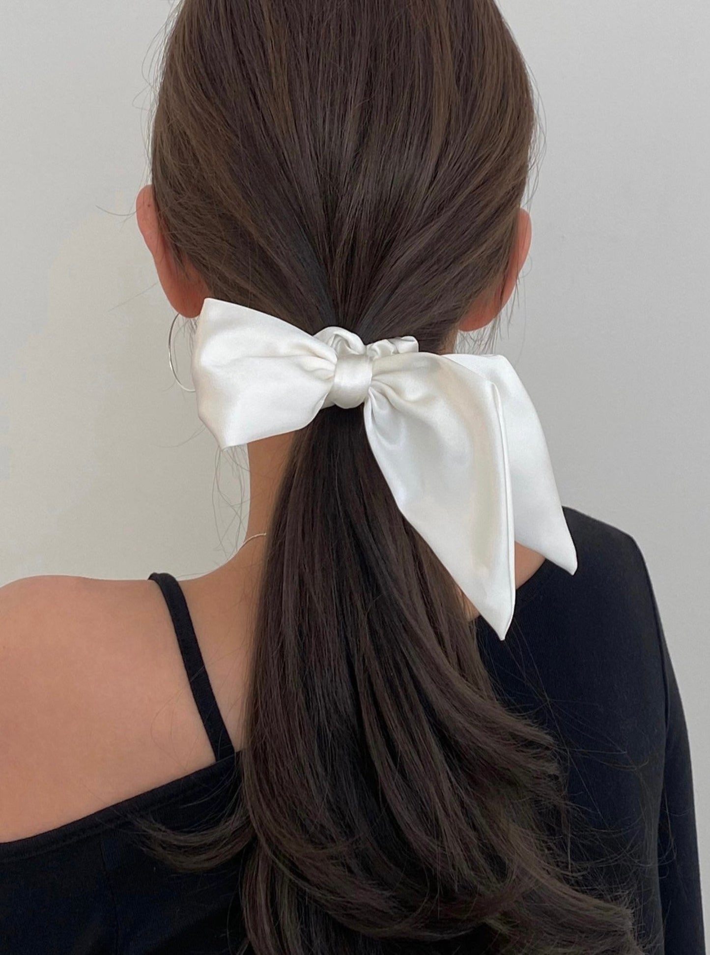 Satin Bow Hair Scrunchie