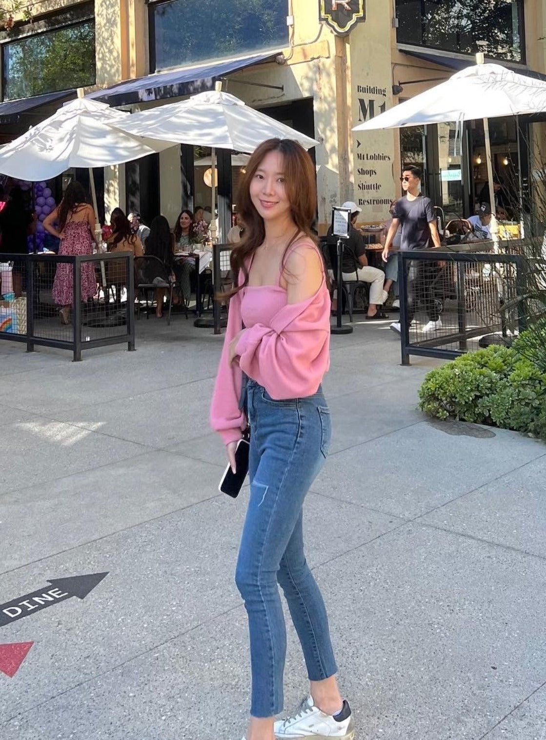 Cut Out Straight Jeans