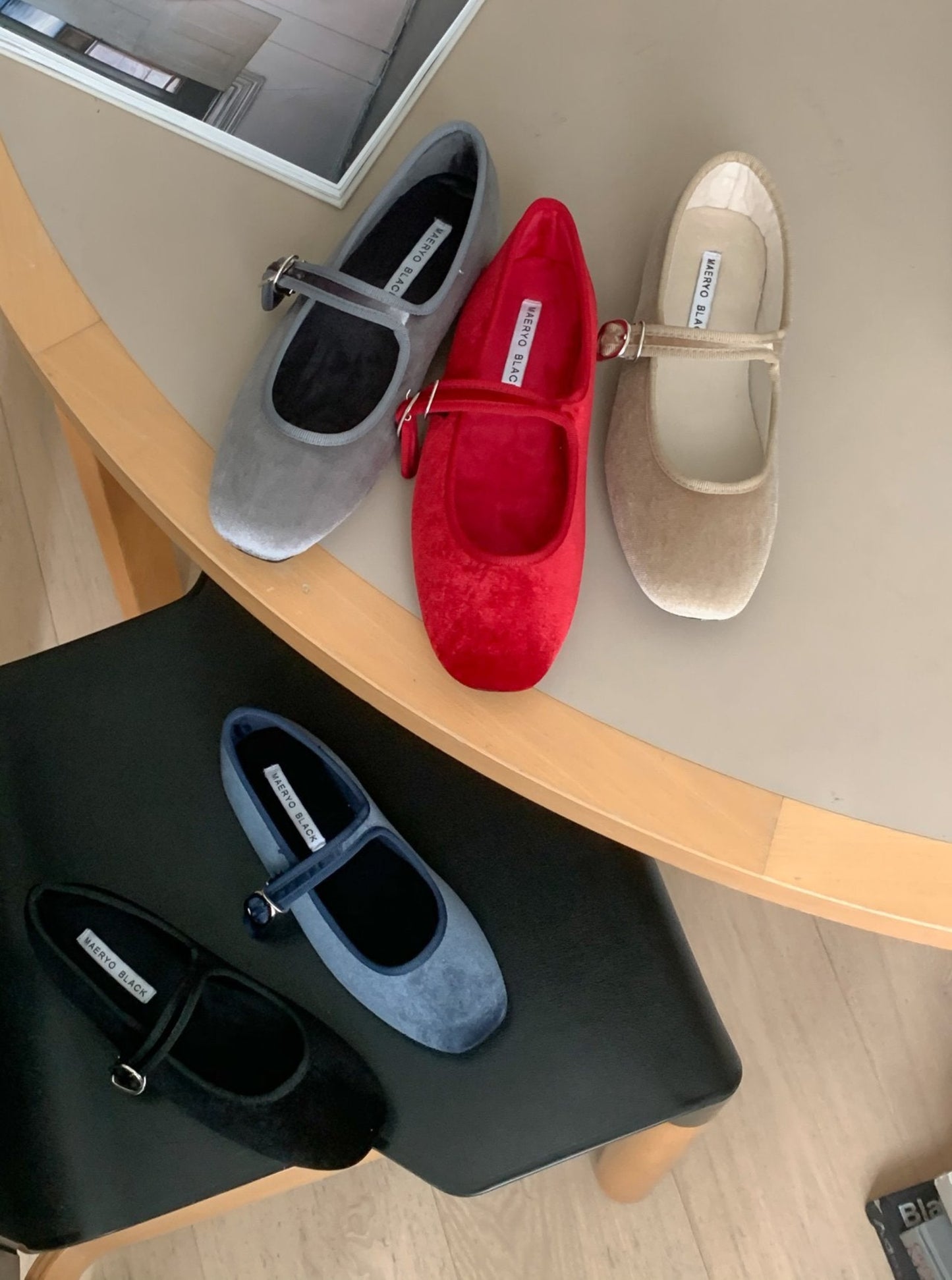 Mary Jane Velvet Flats
