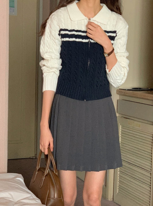 Cable Zip-Up Sweater