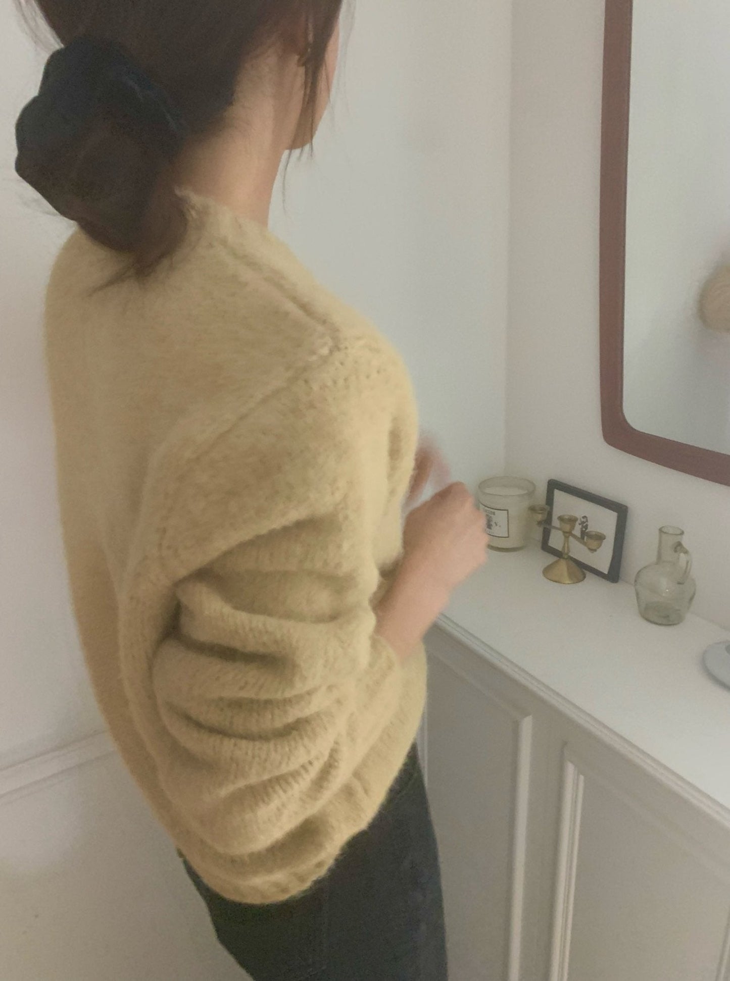 Gold Button Wool Cardigan