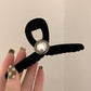 Pearl Velvet Claw Clip