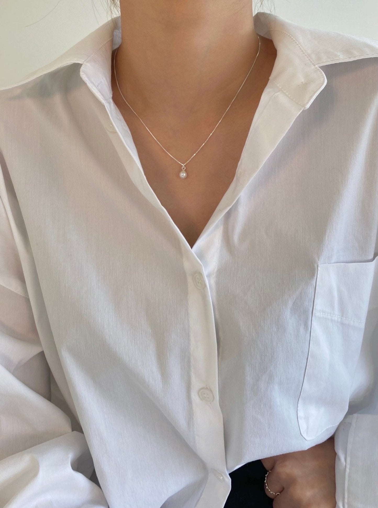 925 Silver Pearl Drop Necklace