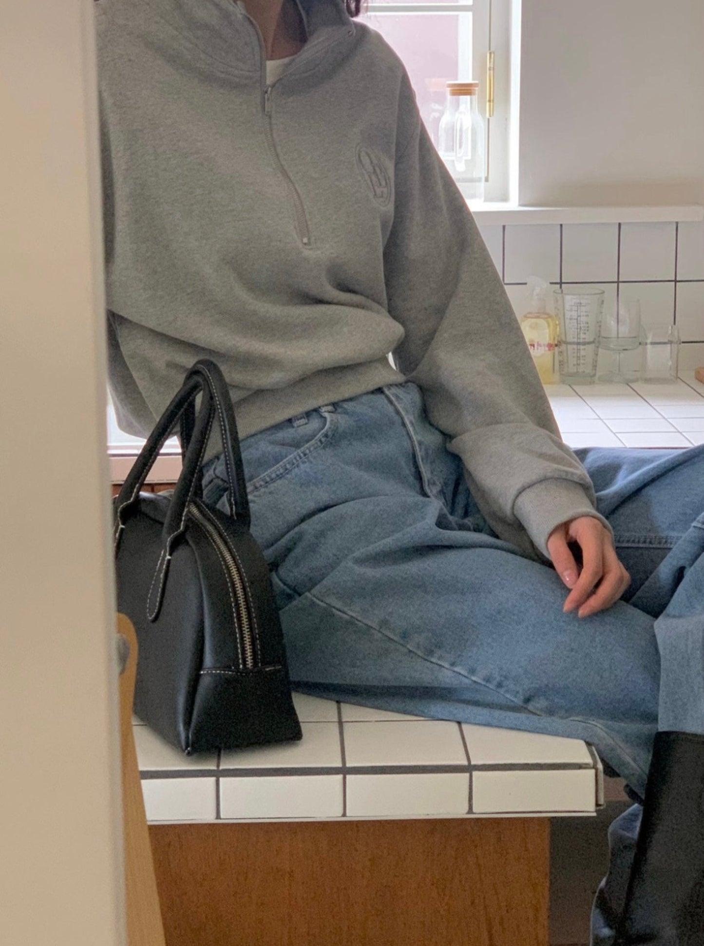 Half Zip-Up Sweatshirt