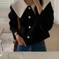 Wide Collar Cropped Jacket