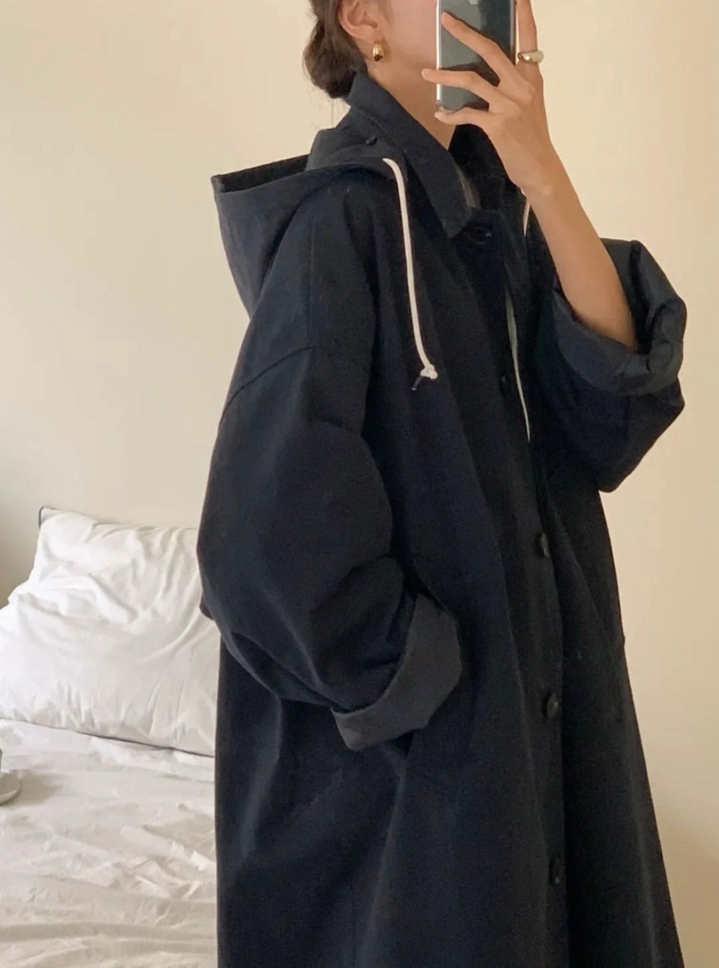 Hoodie Oversized Trench Coat