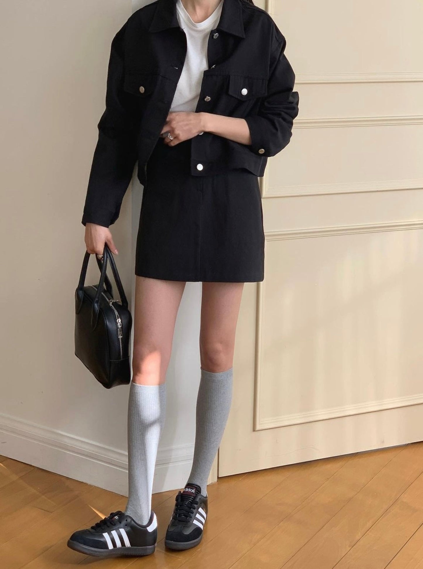 Oversized Jacket With Skirt Set