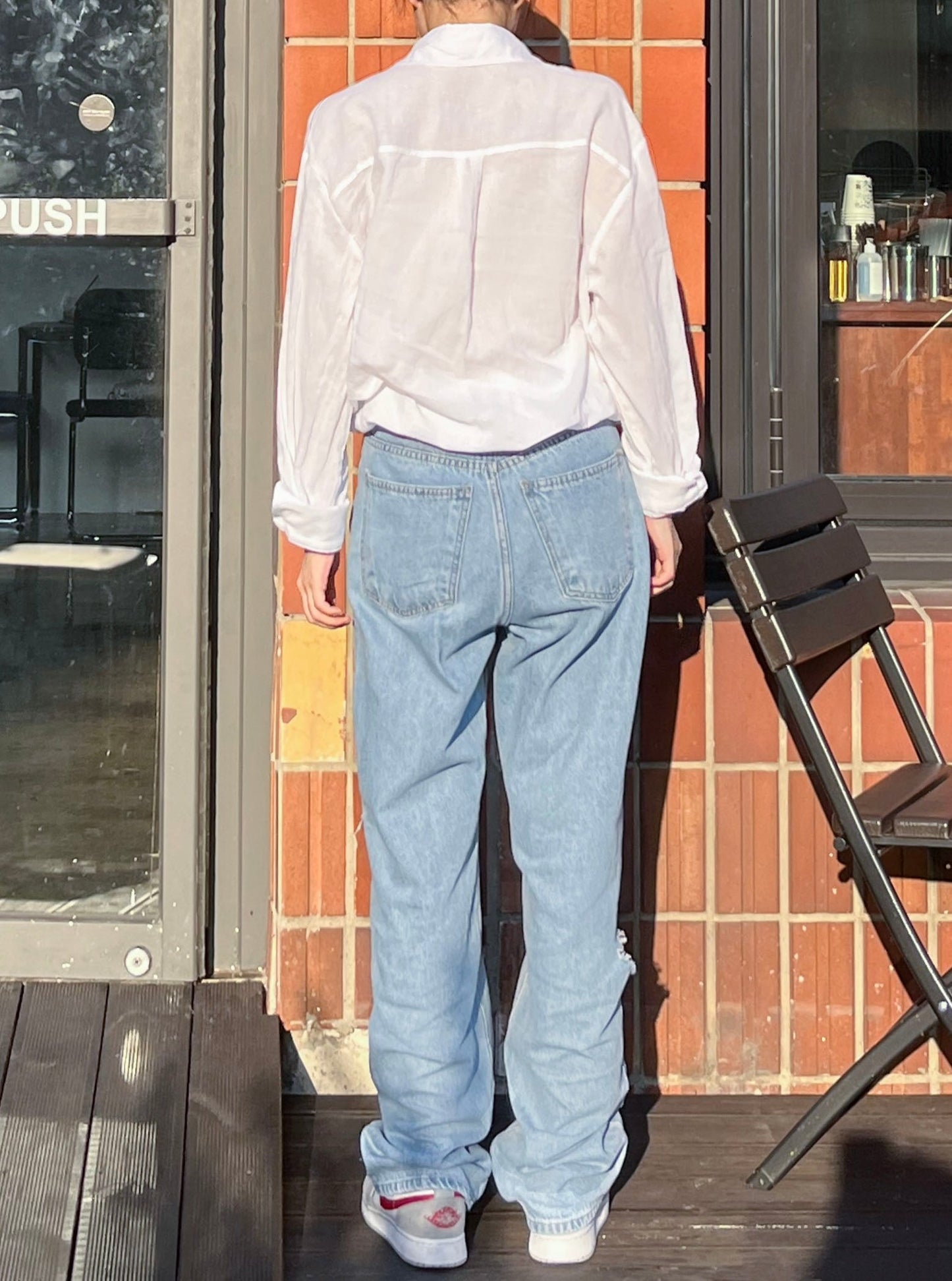 Cut Out Baggy Jeans