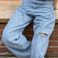 Cut Out Baggy Jeans