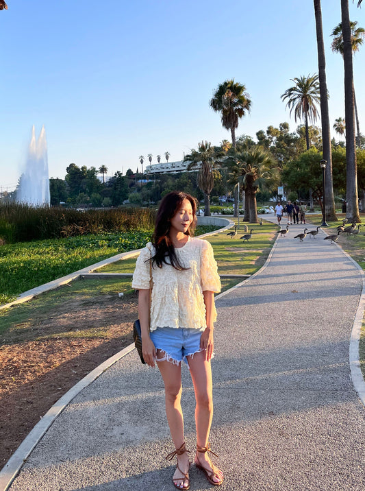 Textured Babydoll Blouse