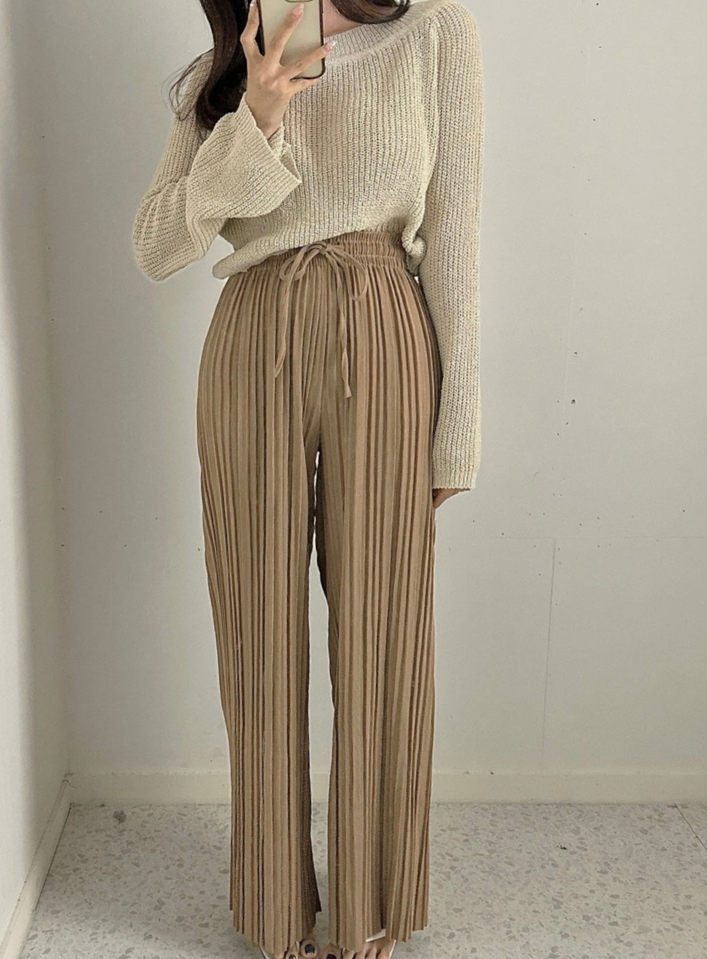 Wide Pleats Pants