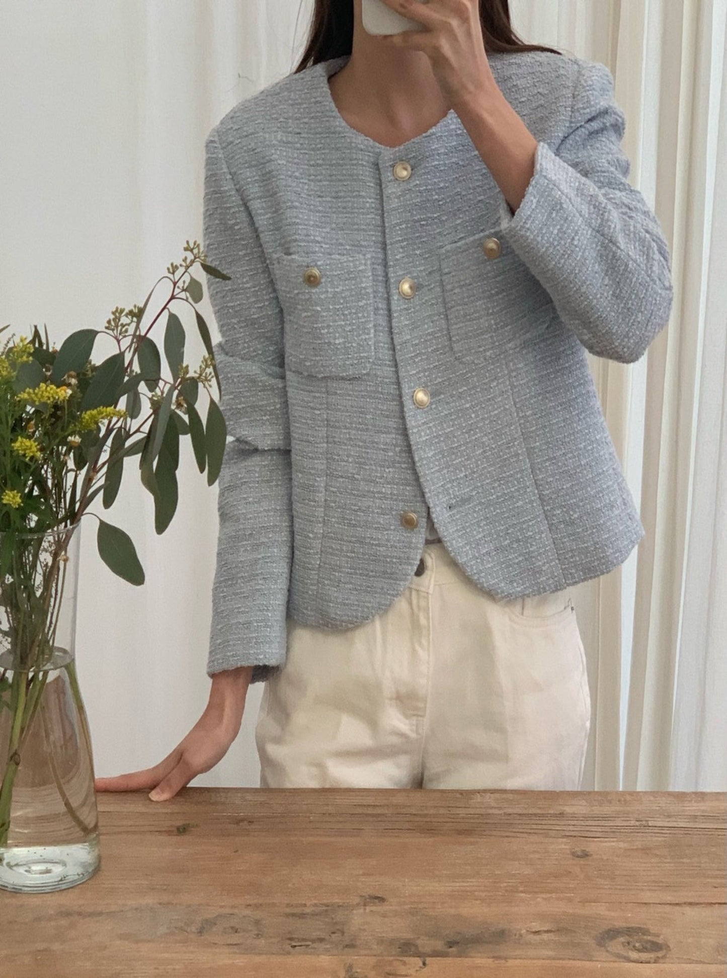 Round Tweed Jacket