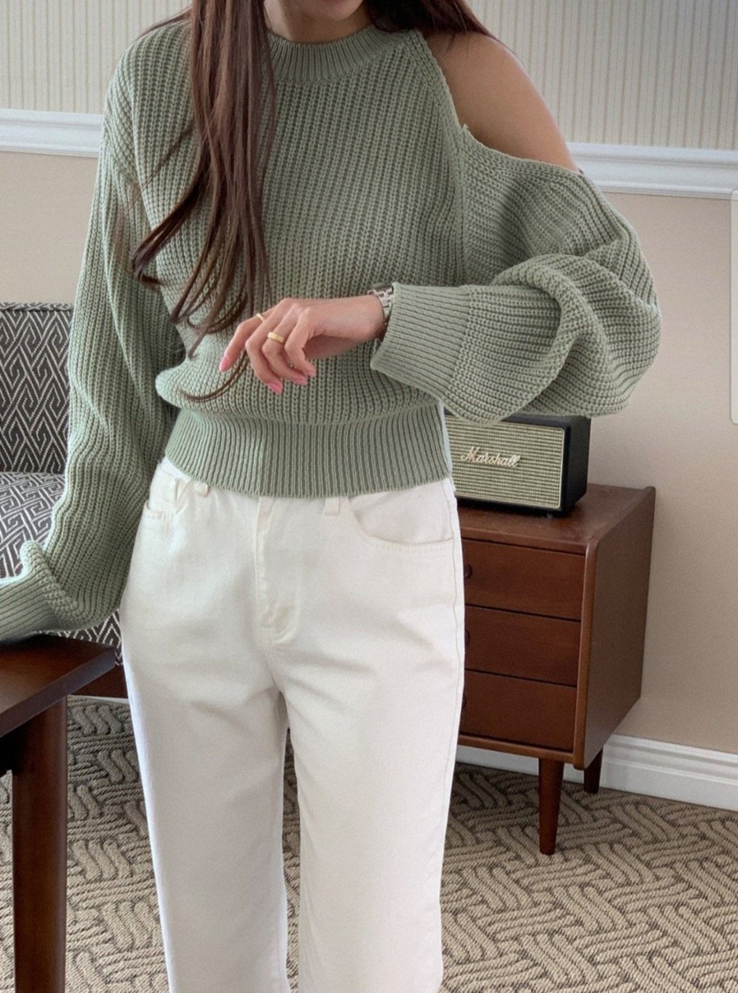 Cut Out Shoulder Sweater