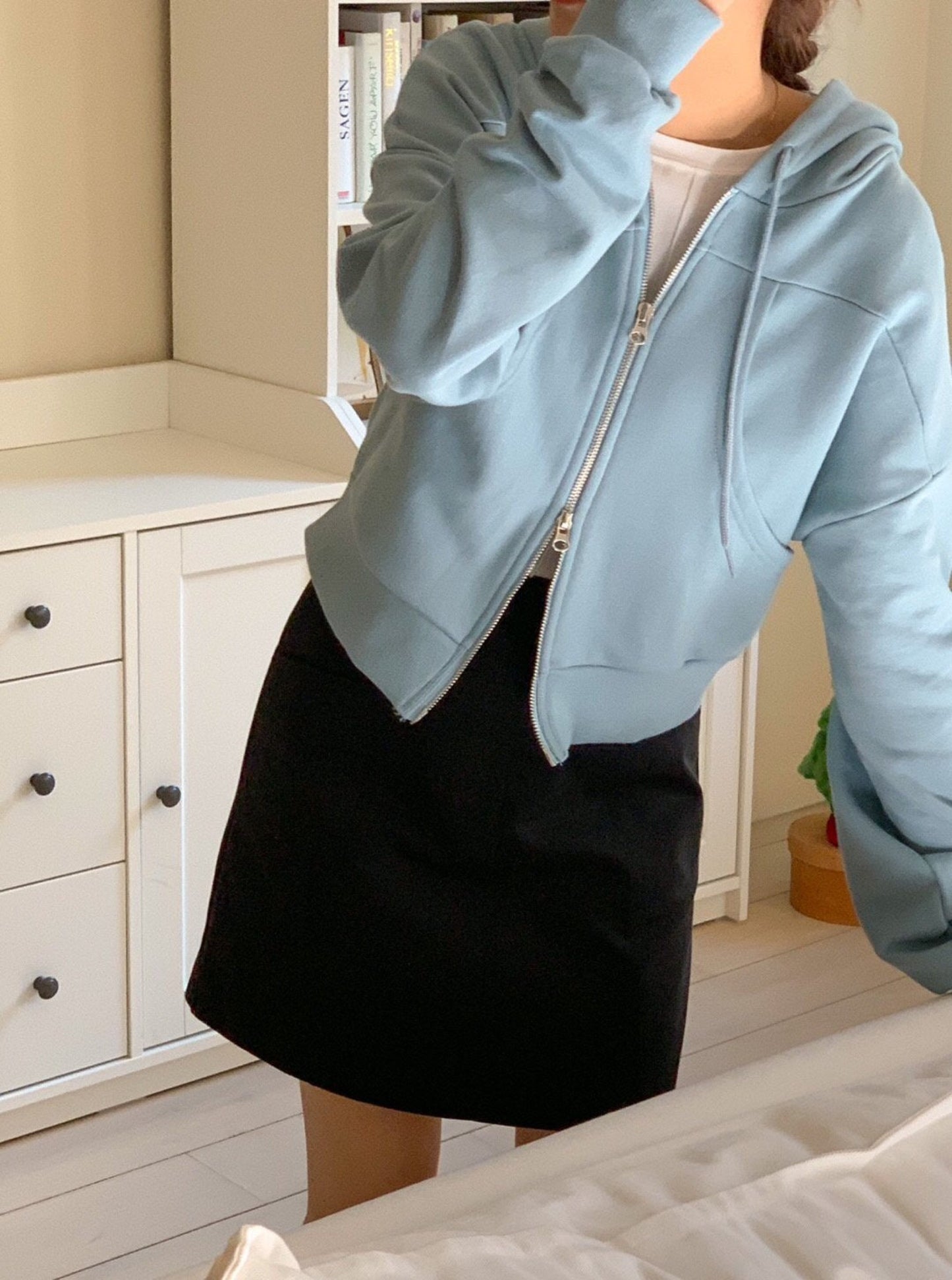 Crop Hoodie Zip-Up