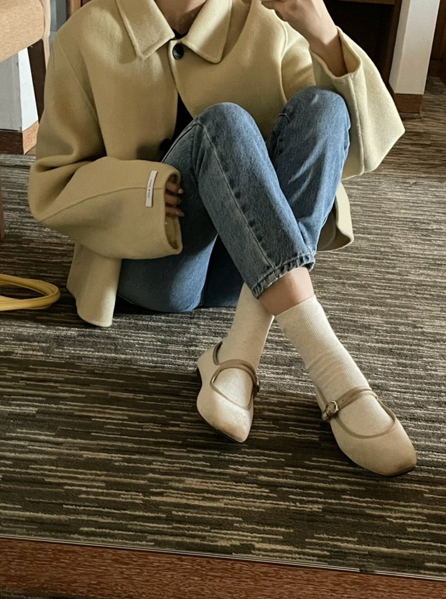 Mary Jane Velvet Flats