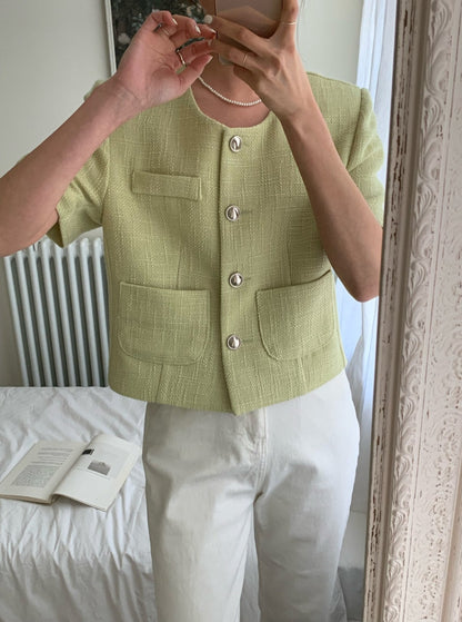 Tweed Short Sleeve Jacket