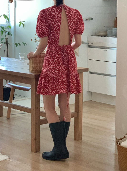Floral Open Back Dress