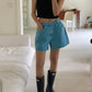 Washed Short Denim Jeans