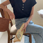 Collar Short Sleeve Knit