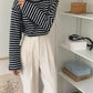 High Waisted Pleated Wide Trouser