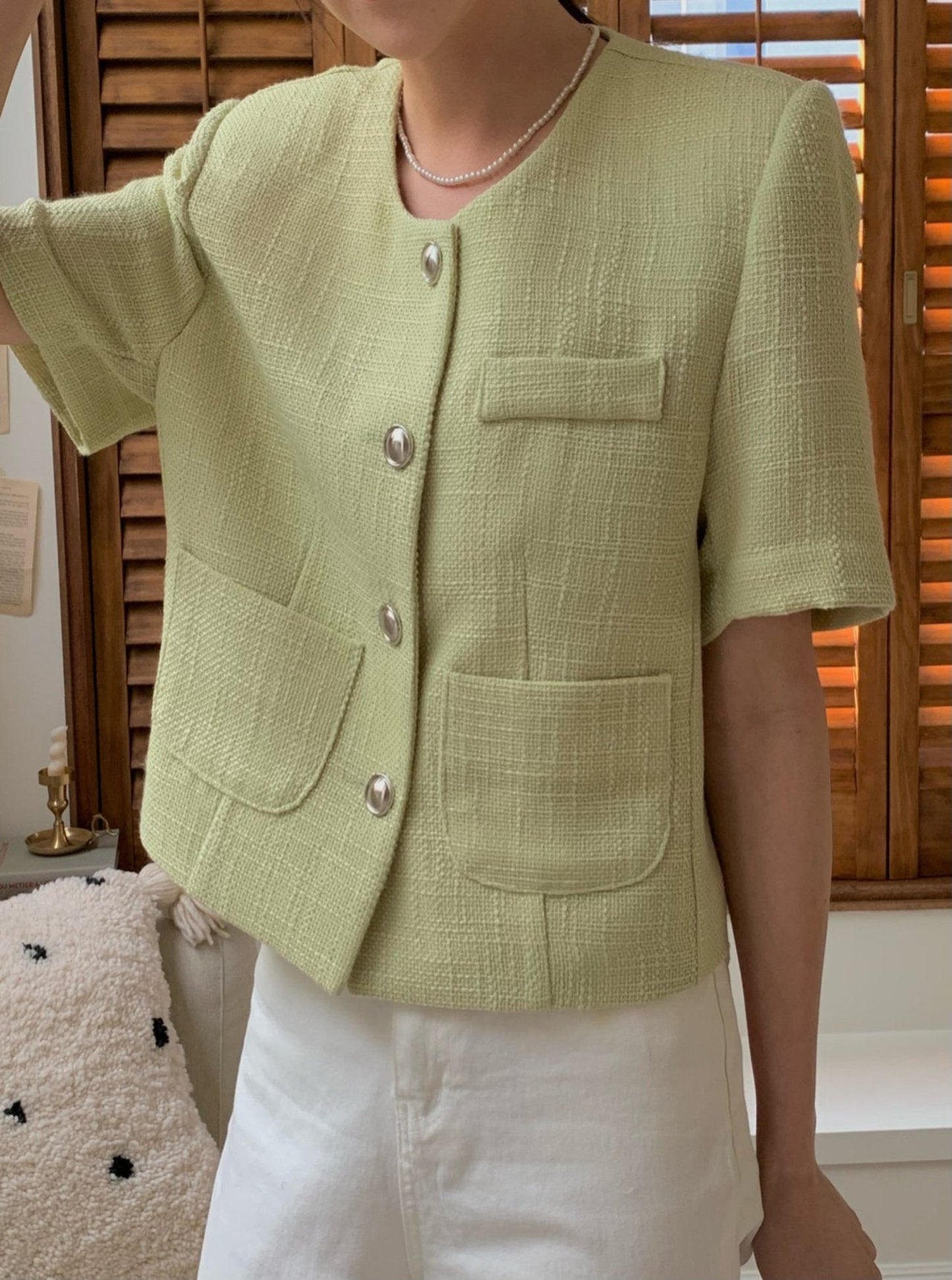 Tweed Short Sleeve Jacket